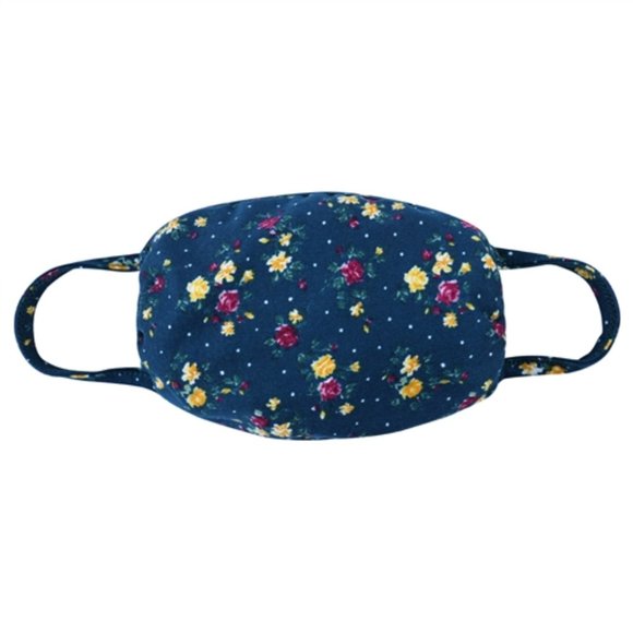 2 for $20! HUNTER GREEN FLORAL PRINT FACE MASK - Picture 2 of 5
